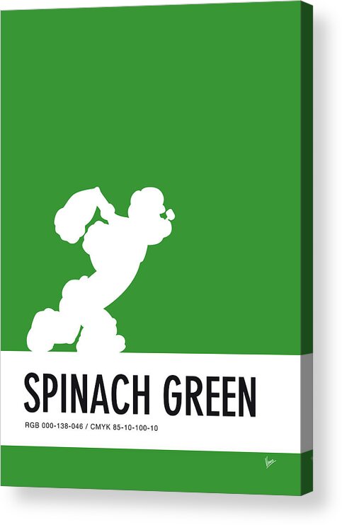 Brain Acrylic Print featuring the digital art No07 My Minimal Color Code poster Popeye by Chungkong Art