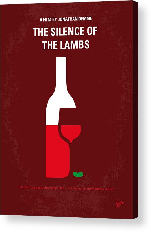 Silence Of The Lamb Acrylic Print featuring the digital art No078 My Silence of the lamb minimal movie poster by Chungkong Art