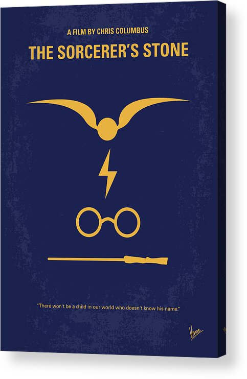Hp - Sorcerers Stone Acrylic Print featuring the digital art No101-1 My HP - SORCERERS STONE minimal movie poster by Chungkong Art