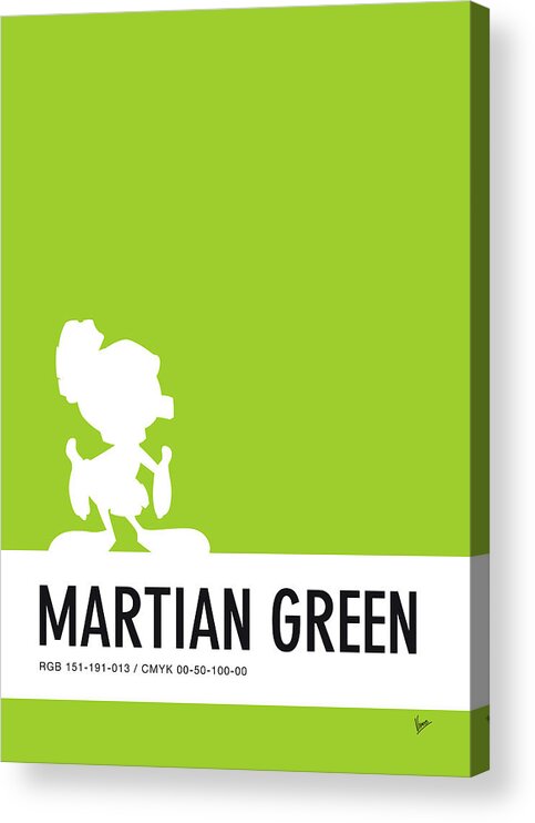 Looney Acrylic Print featuring the digital art No15 My Minimal Color Code poster Marvin by Chungkong Art