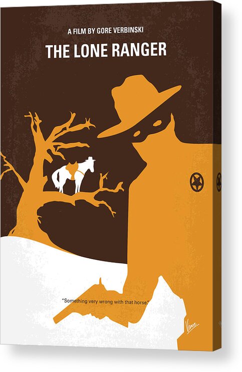 Lone Acrylic Print featuring the digital art No202 My The Lone Ranger minimal movie poster by Chungkong Art