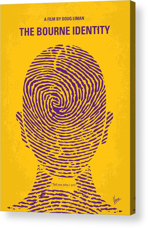 The Acrylic Print featuring the digital art No439 My The Bourne identity minimal movie poster by Chungkong Art