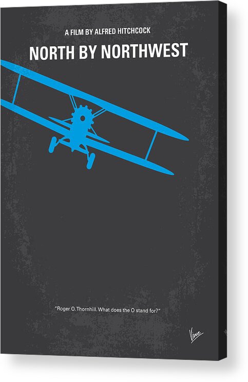 North Acrylic Print featuring the digital art No535 My North by Northwest minimal movie poster by Chungkong Art