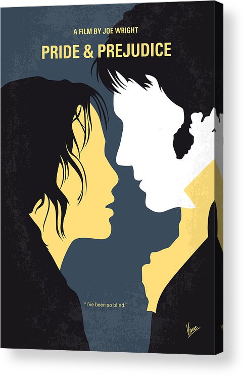 Pride And Prejudice Acrylic Print featuring the digital art No584 My Pride and Prejudice minimal movie poster by Chungkong Art