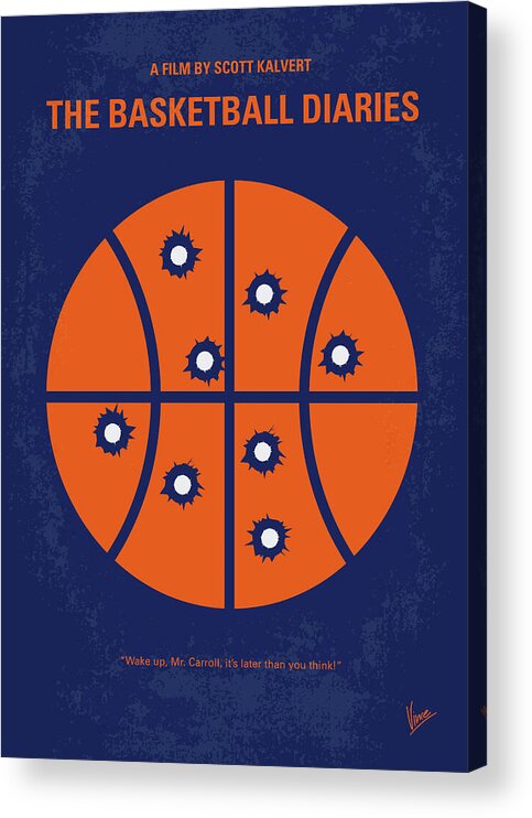 The Basketball Diaries Acrylic Print featuring the digital art No782 My The Basketball Diaries minimal movie poster by Chungkong Art
