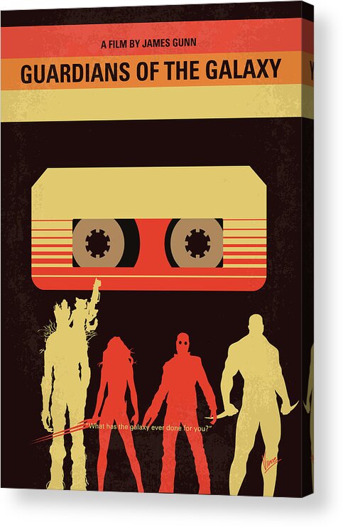 Guardians Of The Galaxy Acrylic Print featuring the digital art No812 My GUARDIANS OF THE GALAXY minimal movie poster by Chungkong Art