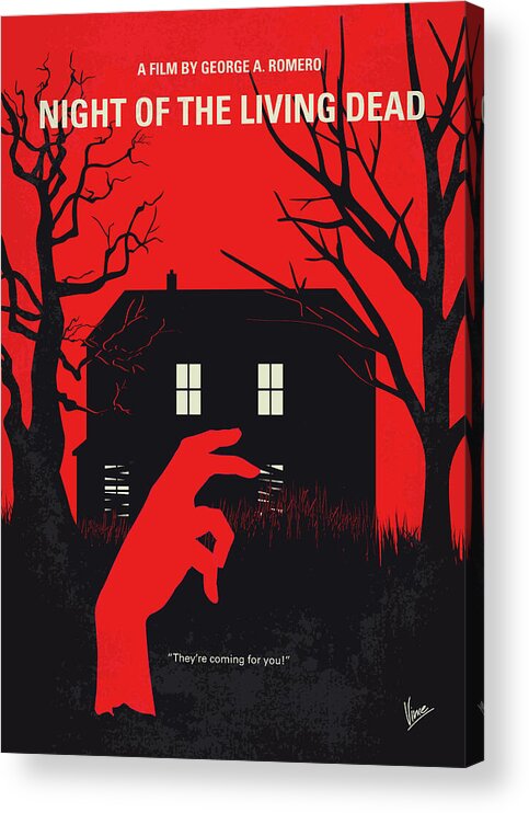 Night Of The Living Dead Acrylic Print featuring the digital art No935 My Night of the Living Dead minimal movie poster by Chungkong Art