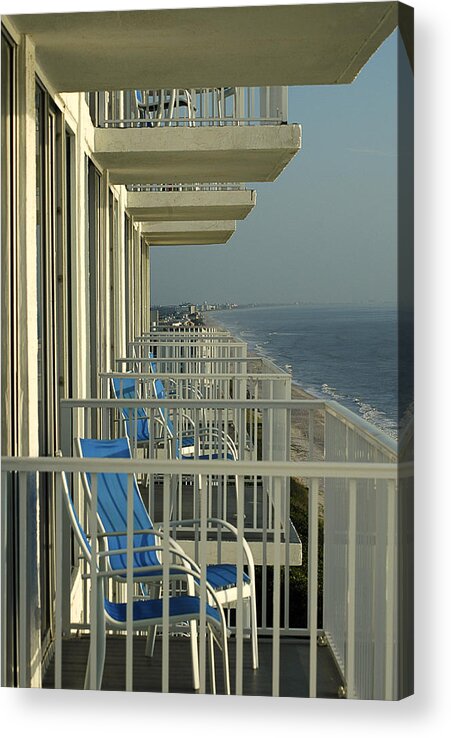 Water Acrylic Print featuring the photograph Ocean View Balconies - Melbourne FL by Frank Mari