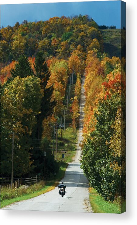 Fall Colors Acrylic Print featuring the photograph Open Road Rider by Steve Somerville