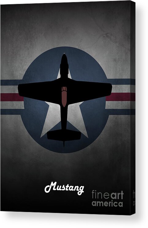 P-51 Mustang Acrylic Print featuring the digital art P-51 Mustang USAF by Airpower Art