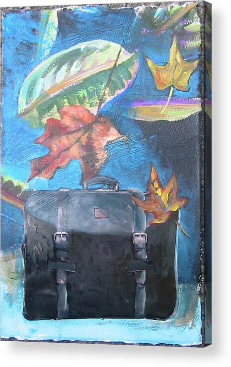 Suitcase Acrylic Print featuring the mixed media Packed bag by Tilly Strauss