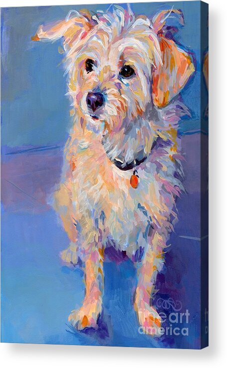 Terrier Acrylic Print featuring the painting Penny Peach by Kimberly Santini