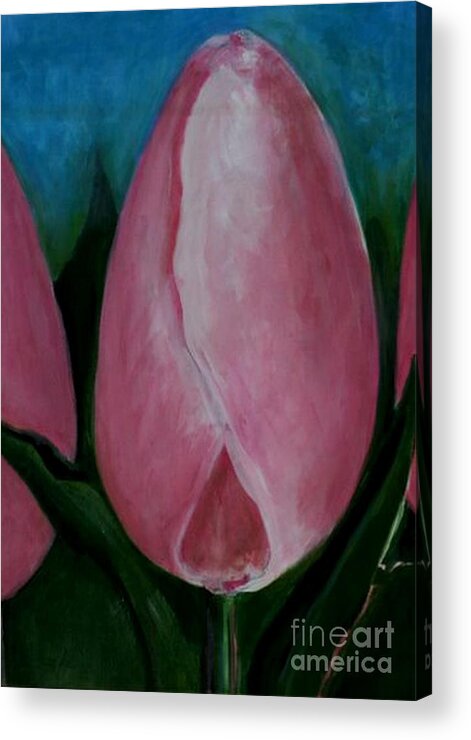 Floral Acrylic Print featuring the painting Pink Serenity by Diane montana Jansson