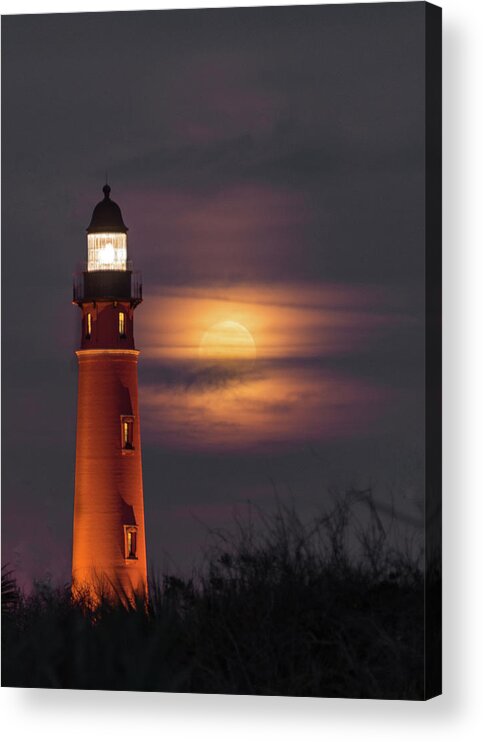 Beach Acrylic Print featuring the photograph Ponce de Leon Full Moon by Norman Peay