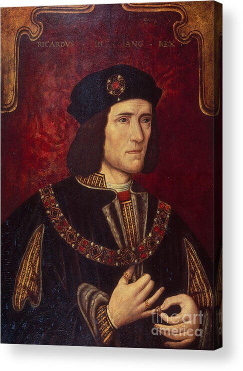 Portrait Acrylic Print featuring the painting Portrait of King Richard III by English School