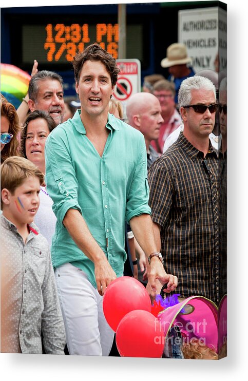 Justin Trudeau Acrylic Print featuring the photograph Prime Minister Justin Trudeau by Chris Dutton