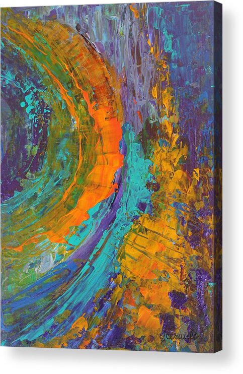 Psychedelic Acrylic Print featuring the painting Psychedelic Fervor by Donna Ceraulo