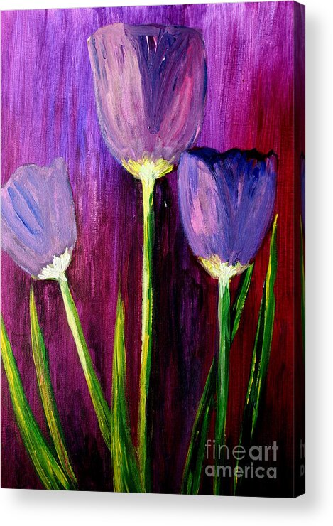 Flower Acrylic Print featuring the painting Purely Purple by Julie Lueders 