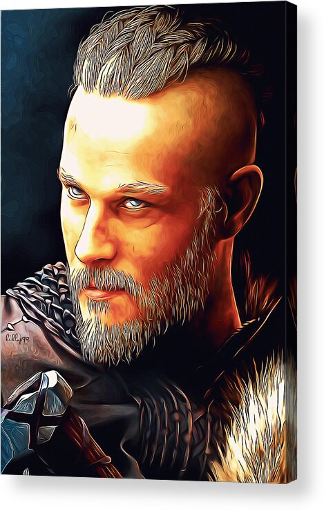 Paint Acrylic Print featuring the mixed media Ragnar vikings 3 by Nenad Vasic