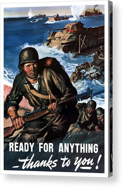 Soldiers Acrylic Print featuring the painting Ready For Anything - Thanks To You by War Is Hell Store