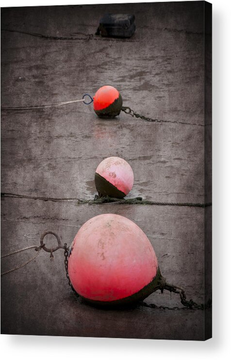 Anchored Acrylic Print featuring the photograph Red Buoys by Svetlana Sewell