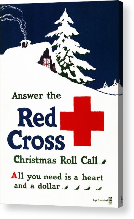 1915 Acrylic Print featuring the photograph RED CROSS POSTER, c1915 by Granger