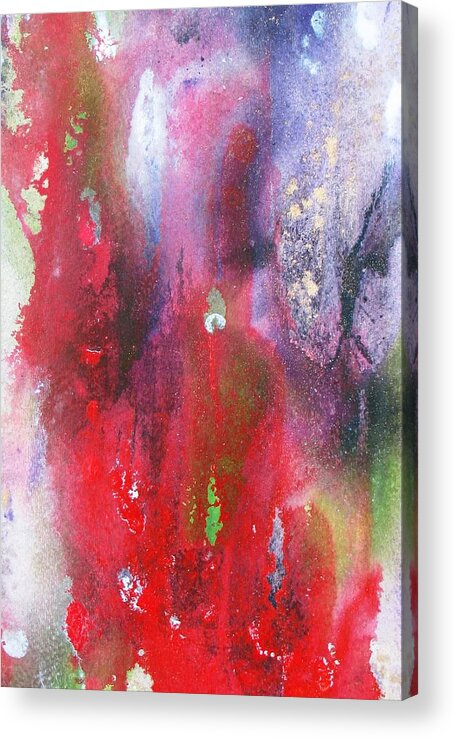 Abstract Acrylic Print featuring the painting Red Rules by Louise Adams