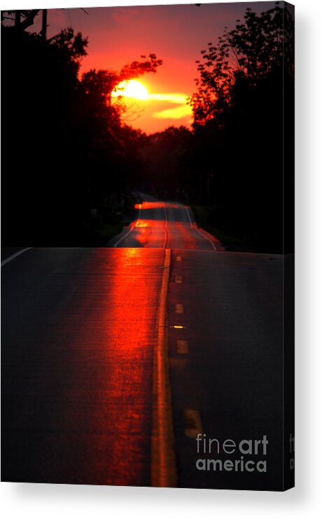 Landscape Acrylic Print featuring the photograph Red Street by Lila Fisher-Wenzel