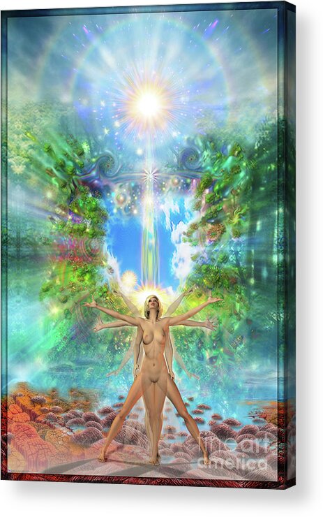 Heaven Acrylic Print featuring the digital art Rejoice-thy-Young II by Leonard Rubins