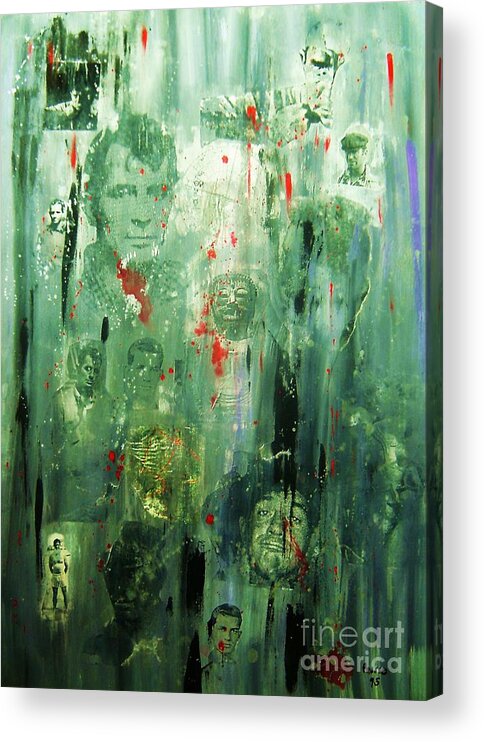 Rememberance Acrylic Print featuring the painting Remembering Kerouac by Thea Recuerdo