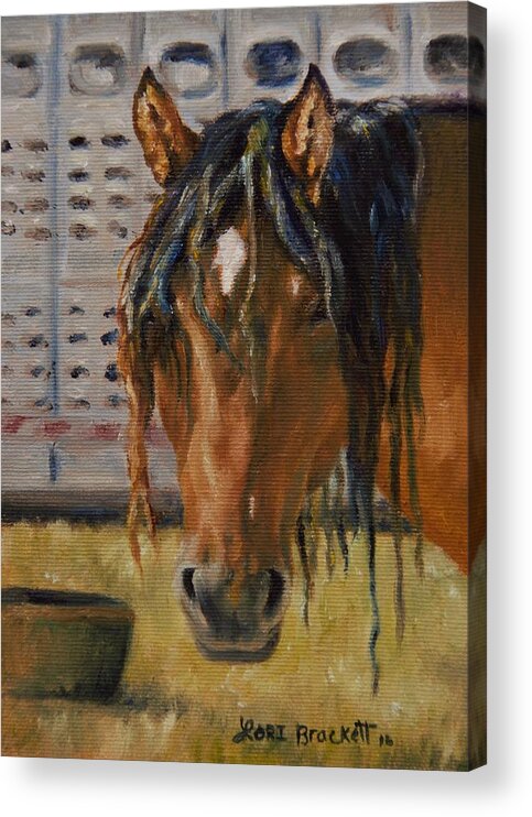 Horse Acrylic Print featuring the painting Rodeo Horse by Lori Brackett