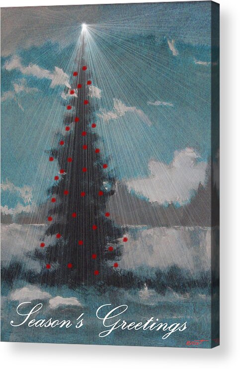 Greeting Acrylic Print featuring the painting Roman Nose Tree Card by Robert Bissett