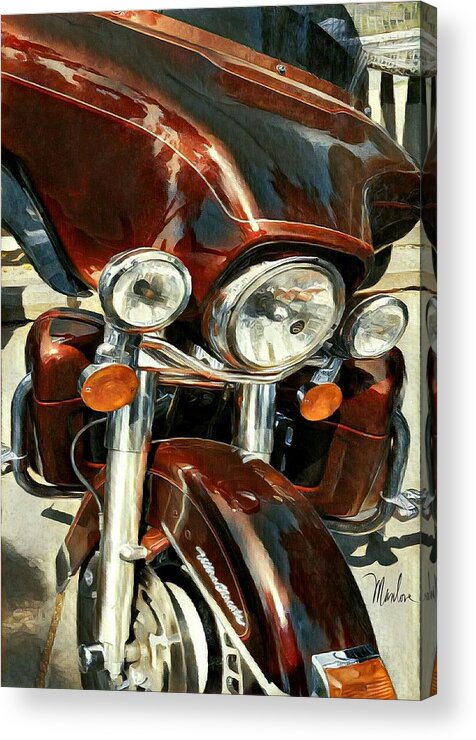 Motorcycle Acrylic Print featuring the digital art Root Beer Classic by David Manlove