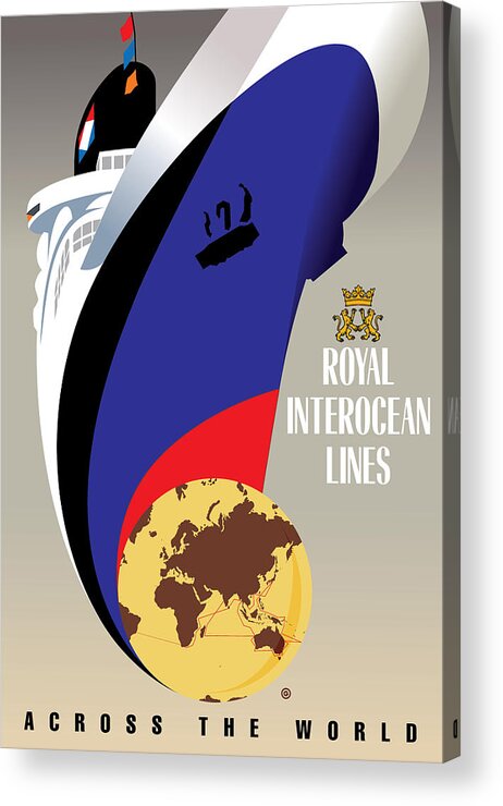 Ship Acrylic Print featuring the digital art Royal Interocean by Gary Grayson