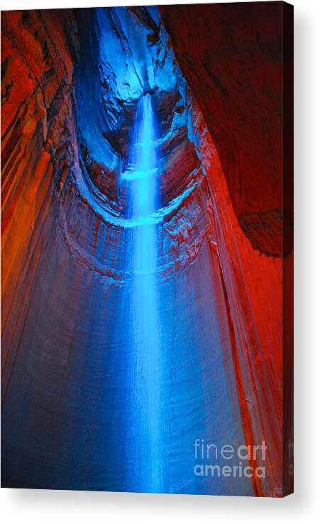 Ruby Falls Waterfall Acrylic Print featuring the photograph Ruby Falls Waterfall 3 by Mark Dodd