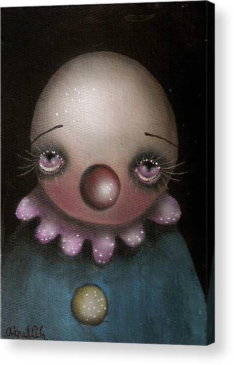 Abril Andrade Griffith Acrylic Print featuring the painting Sad Clown by Abril Andrade