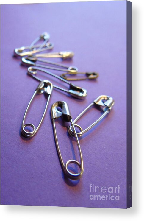 Sewing Room Acrylic Print featuring the photograph Safety Pins by Susan Lafleur