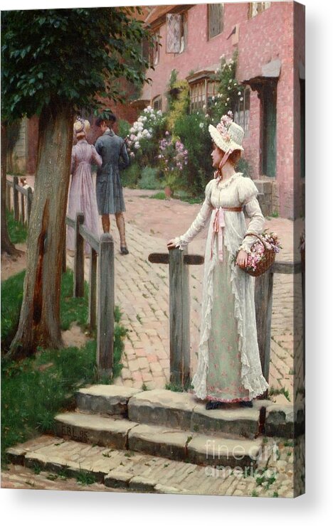 Edmund Blair Leighton - Sally Acrylic Print featuring the painting Sally by MotionAge Designs