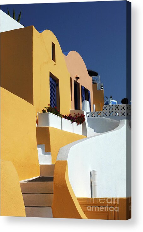 Greece Acrylic Print featuring the photograph Santorini Greece Architectual Line by Bob Christopher