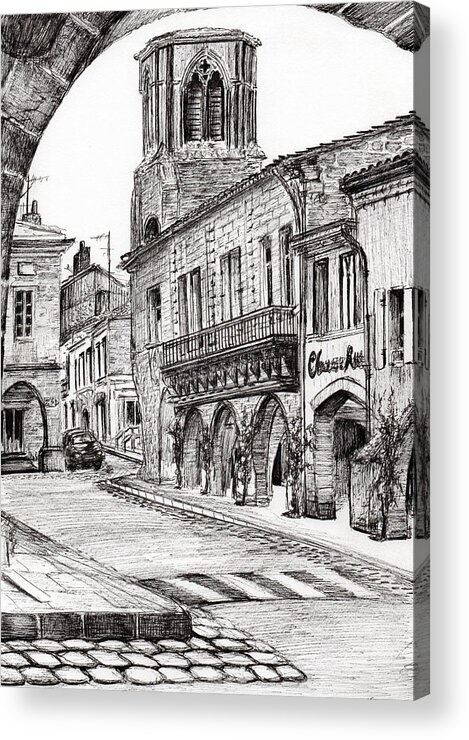 Sauveterre Acrylic Print featuring the drawing Sauveterre by Vincent Alexander Booth