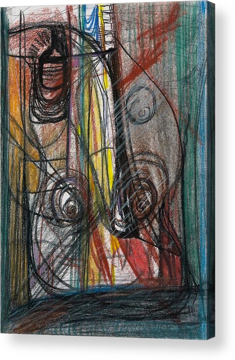 Abstract Acrylic Print featuring the mixed media She Learned Her Lesson by Diane Morrison