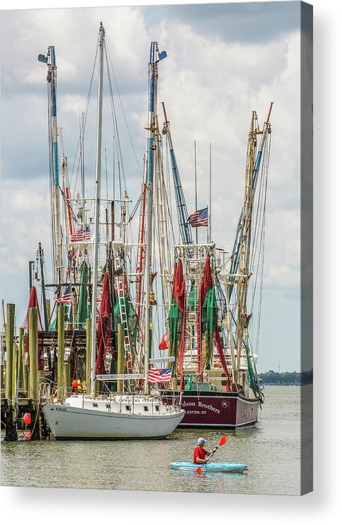 Shem Creek Acrylic Print featuring the photograph Shem Creek Sunday by Donnie Whitaker