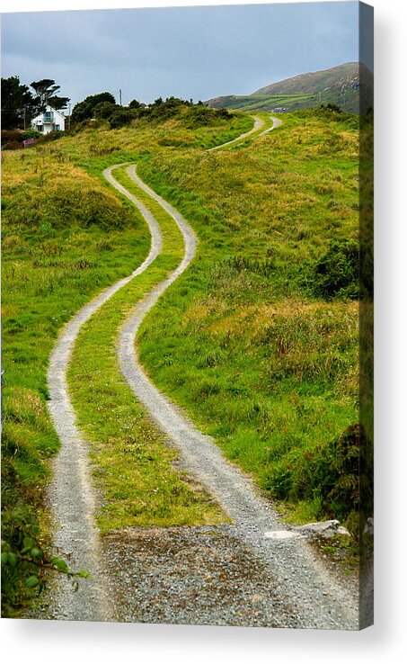 Photography Acrylic Print featuring the photograph Single Track Gravel Road upon a Hill by Andreas Berthold