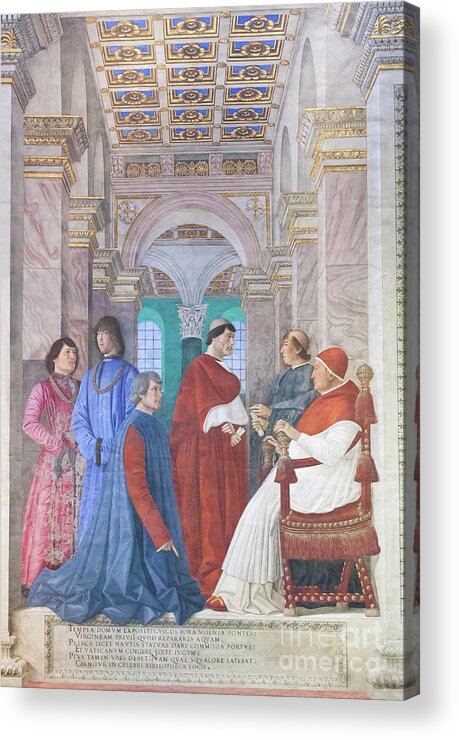 Sixtus IV appointing Bartolomeo Platina to the prefectury of the Acrylic  Print by Roberto Morgenthaler - Pixels