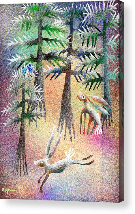 Land Of Ammaze Acrylic Print featuring the painting Snow Forest by Angela Treat Lyon