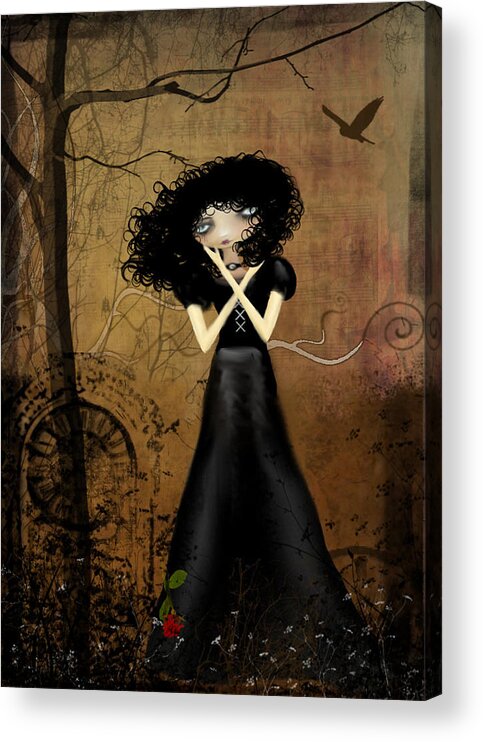 Goth Girl Acrylic Print featuring the digital art Sorry by Charlene Zatloukal