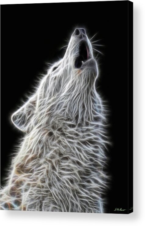 Wolf Acrylic Print featuring the mixed media Spirit of the Wolf by Michael Durst