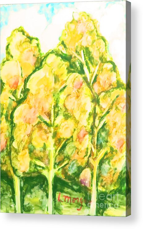 Trees Acrylic Print featuring the painting Spring Fantasy Foliage by Laurie Morgan