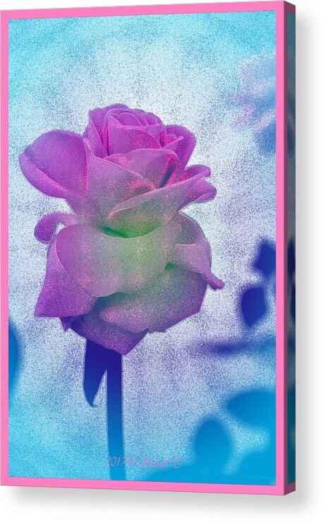 Rose Acrylic Print featuring the digital art Sprinkled with Blue by Sonali Gangane