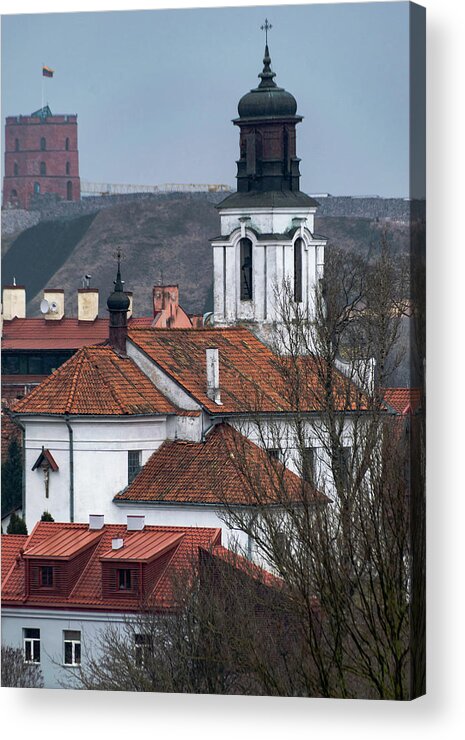 Europe Acrylic Print featuring the photograph St Bartholomew and Vilnius Castle by Steven Richman